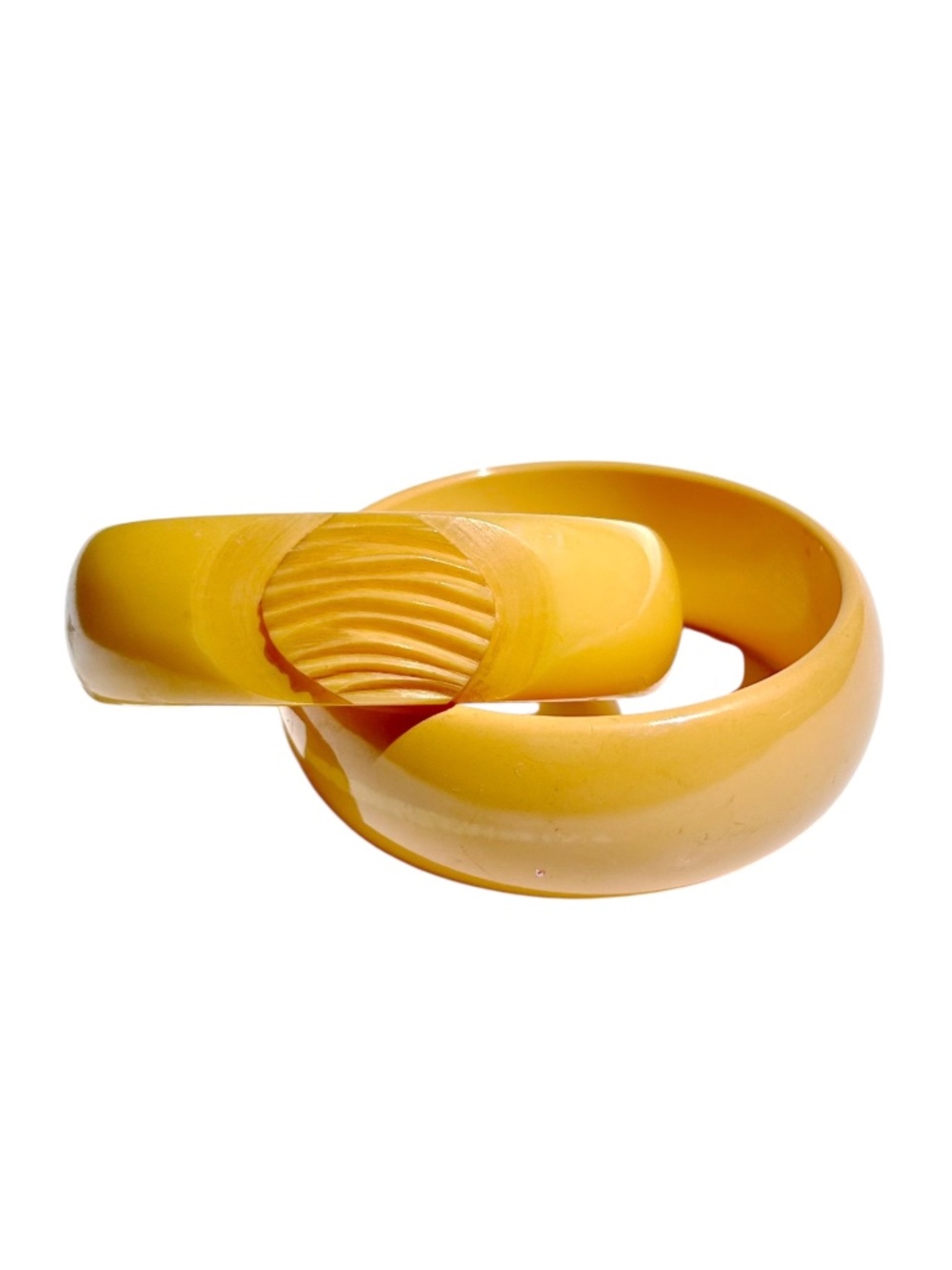 Two Genuine Vintager Bakelite Bracelets Bangle + Cuff